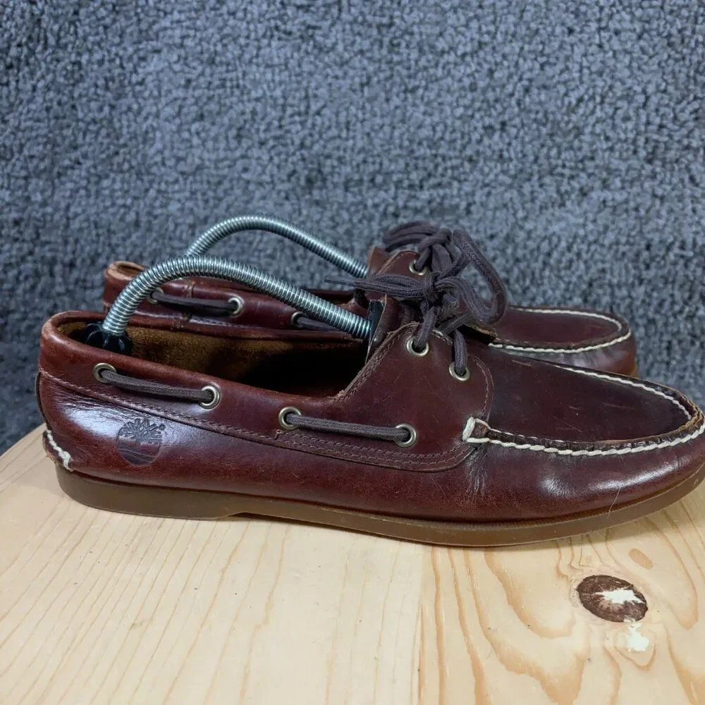 Timberland Classic Boat Shoe Mens Size 10.5 Brown Leather 2 Eye Preppy